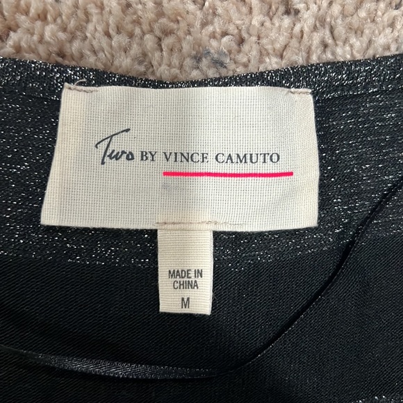 Two by Vince Camuto Black & Silver Top - M - Picture 4 of 6